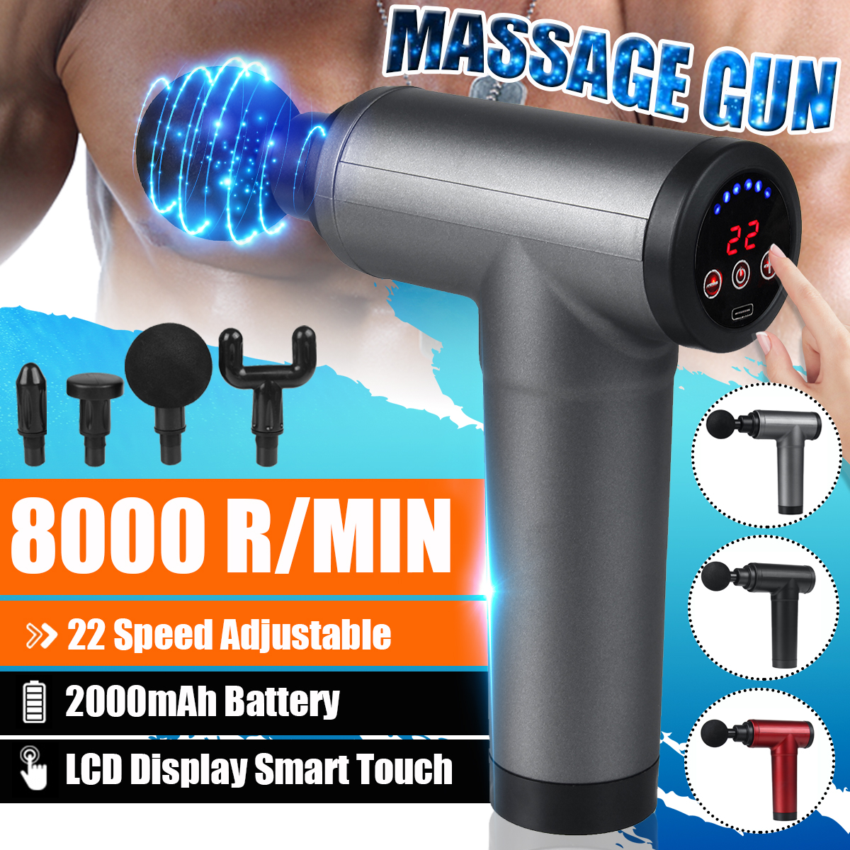 ElectricPercussionMassagerHandheldDeepMusclesRelaxingShockVibrationTherapyDeviceW4MassageHeads-1762458